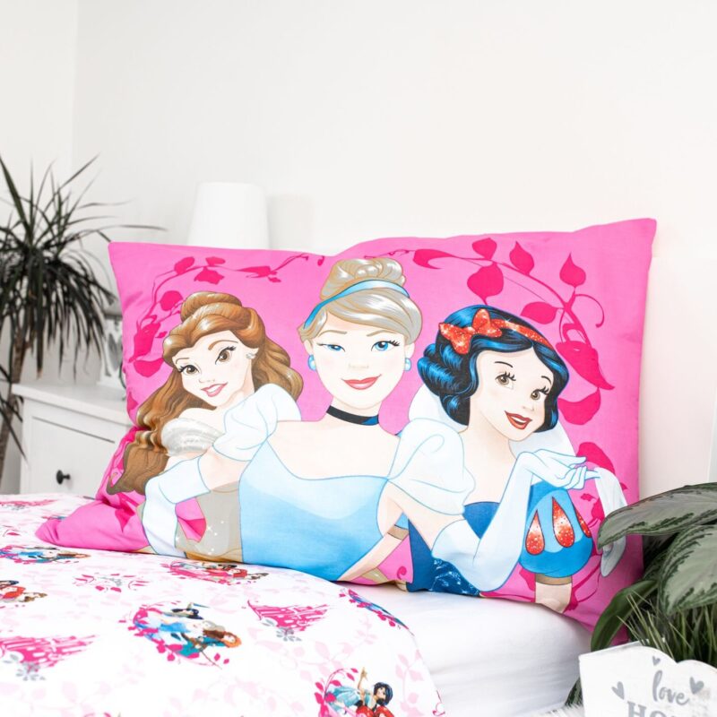 Disney Princess dekbedovertrek 140 x 200 cm van 100% katoen, roze