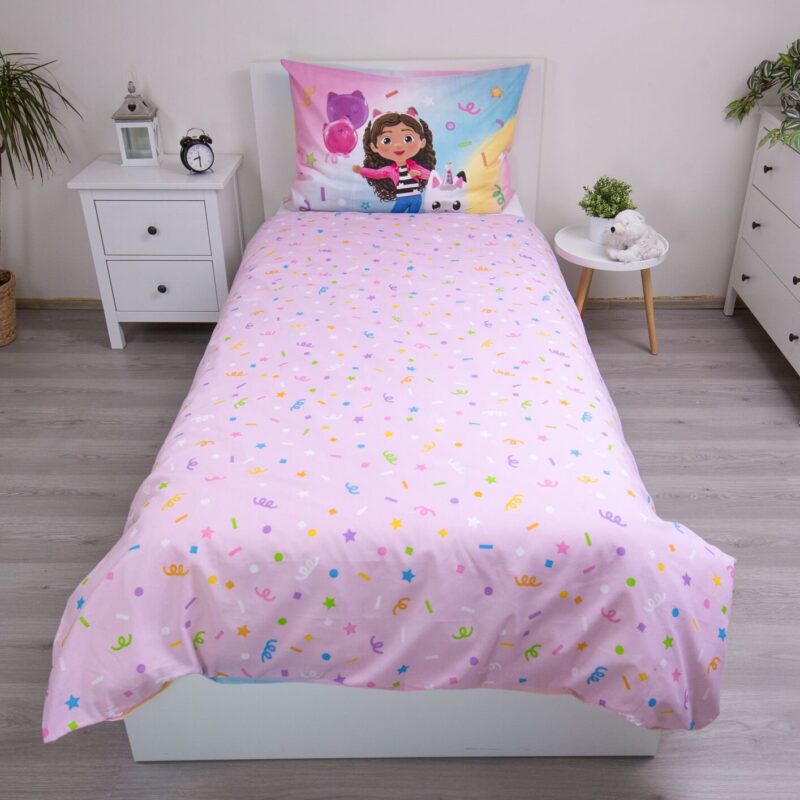 Katoen dekbedset Rainbow van Gabby's Dollhouse in 140 x 200 cm