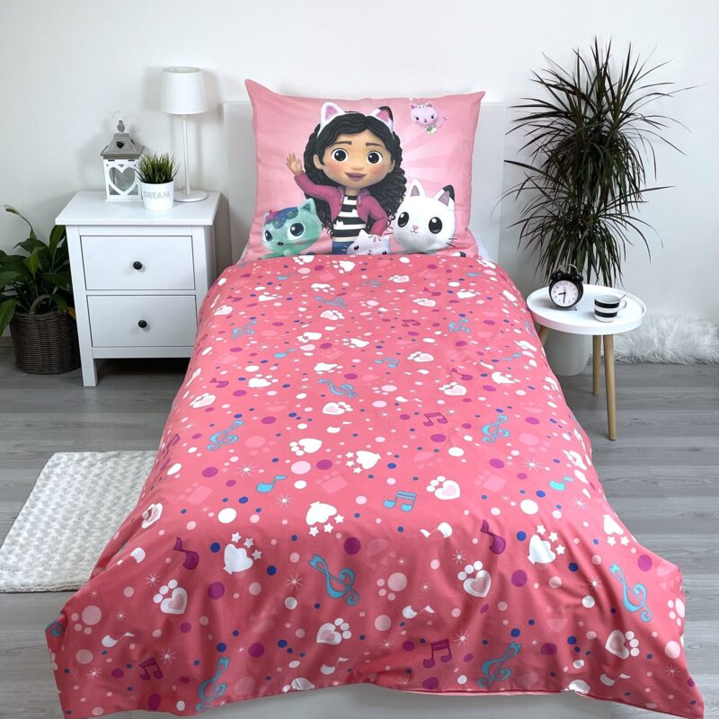 Katoen dekbedset Dollls van Gabby's Dollhouse in 140 x 200 cm
