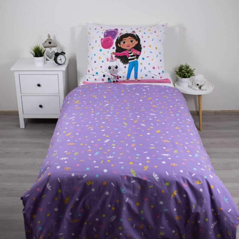 Katoen dekbedset balloon van Gabby's Dollhouse in 140 x 200 cm