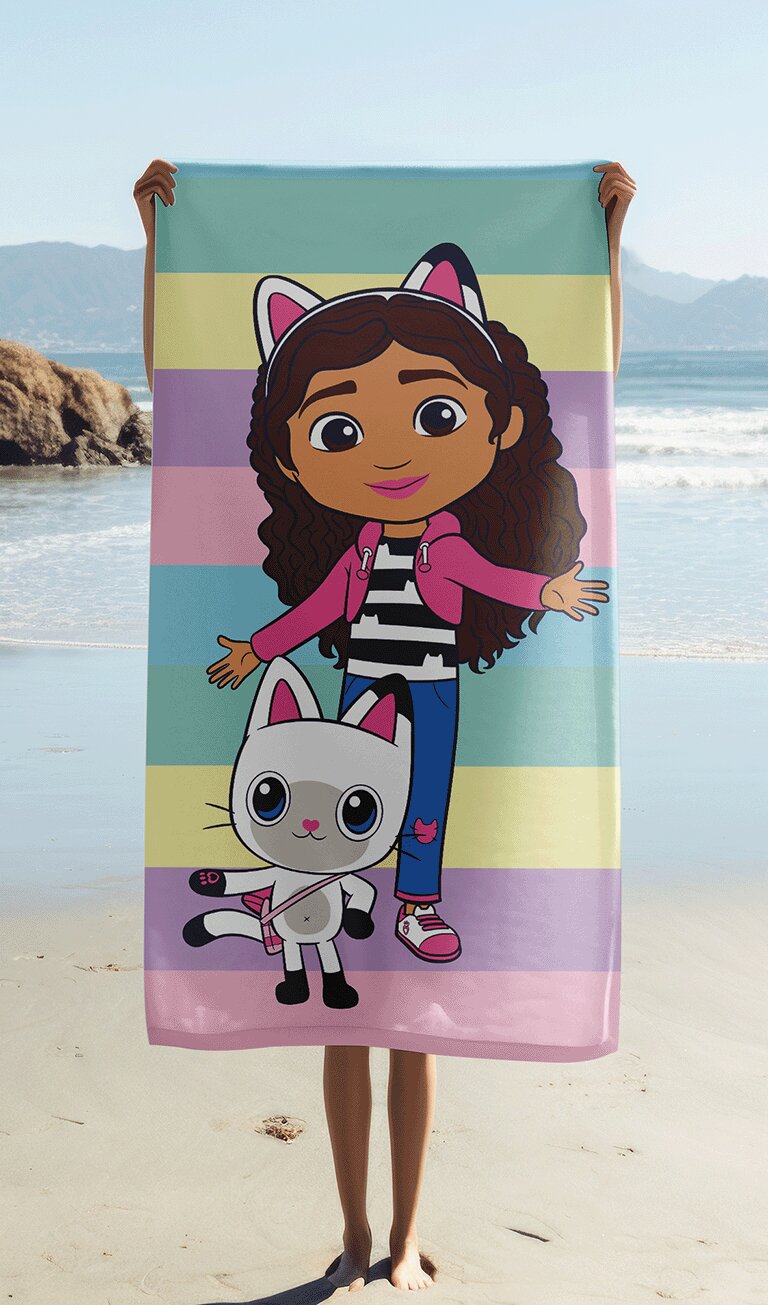 100% katoen strandhanddoek Colors 70 x 140 cm Katoen van Gabby's Dollhouse in 70 x 140 cm