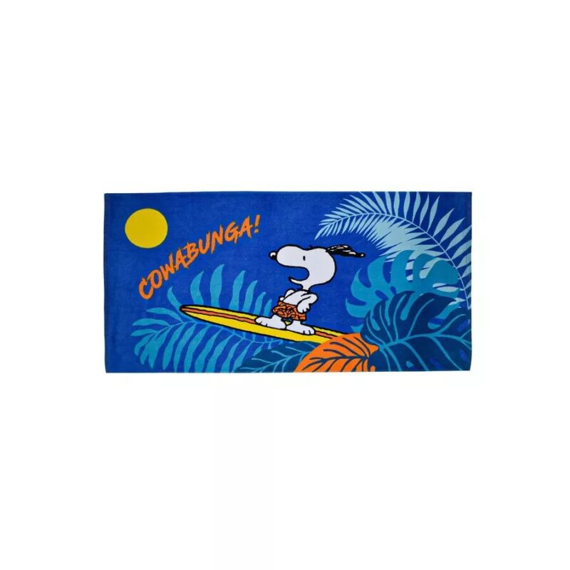 70 x 140 cm dive blauw badhanddoek van snoopy, 70 x 140 cm