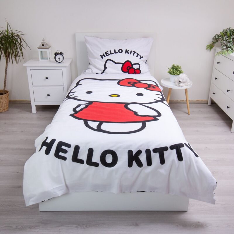 100% katoen dekbedset Wit 140 X 200 cm van Hello Kitty in 140 x 200 cm