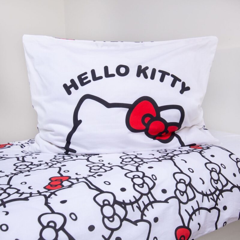 Hello Kitty dekbedovertrek 140 x 200 cm van 100% katoen, Wit 140 X 200 cm
