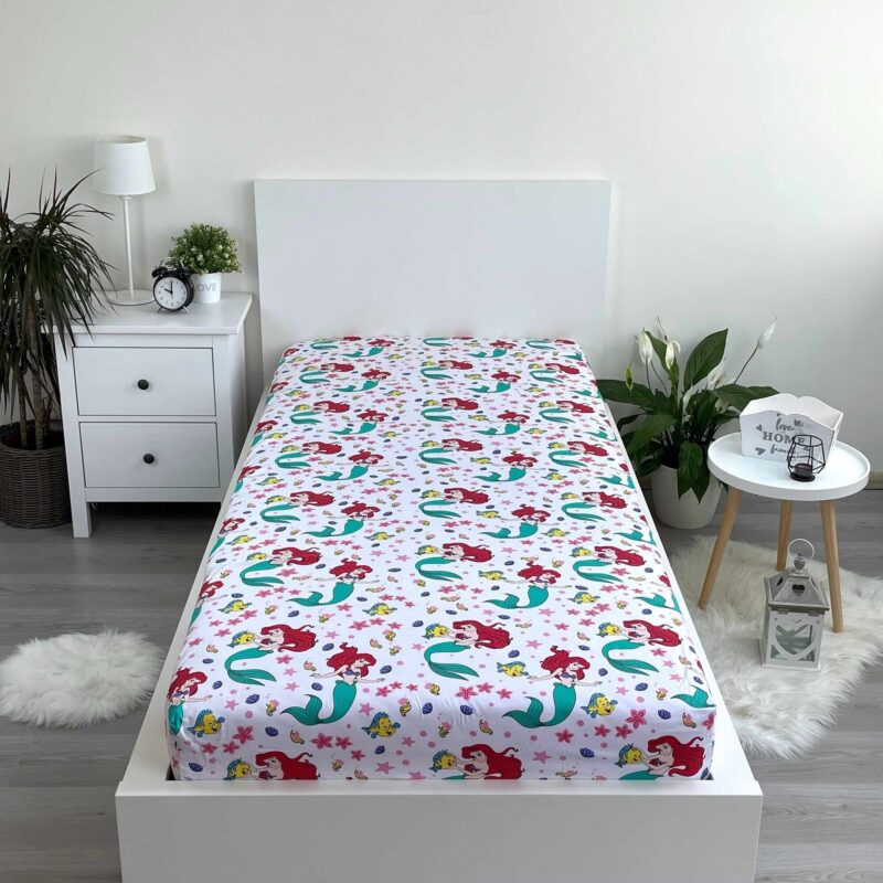 Ariël laken van Disney De Kleine Zeemeermin, 90 x 200 cm