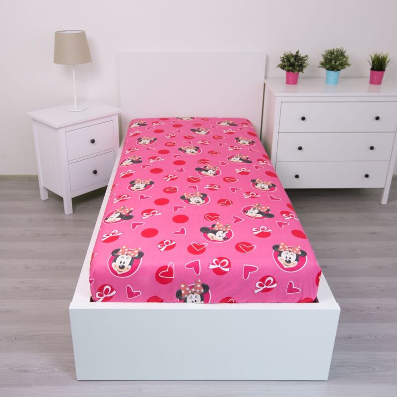 Roze laken van Disney Minnie Mouse, 90 x 200 cm