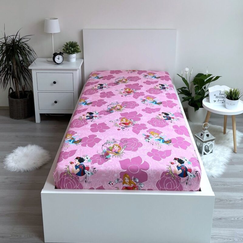 Pink laken van Disney Princess, 90 x 200 cm