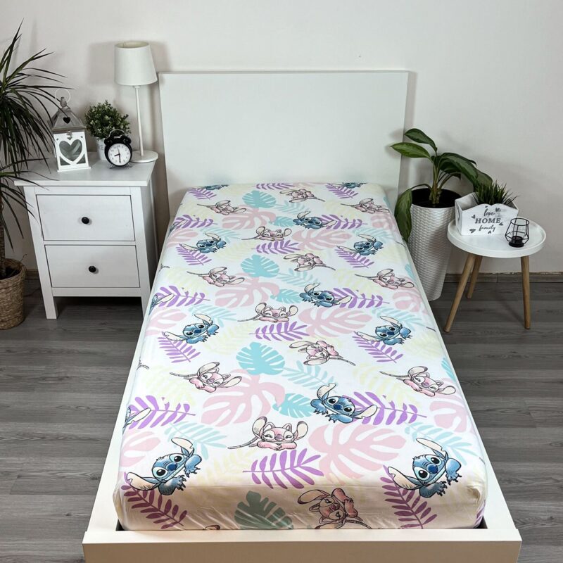 Bladeren laken van Lilo en Stitch, 90 x 200 cm