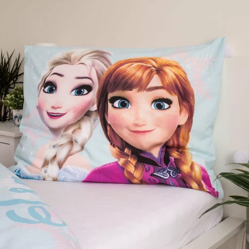 Beddengoed Anna & Elsa 140 x 200 cm van Disney Frozen, Lichtblauw