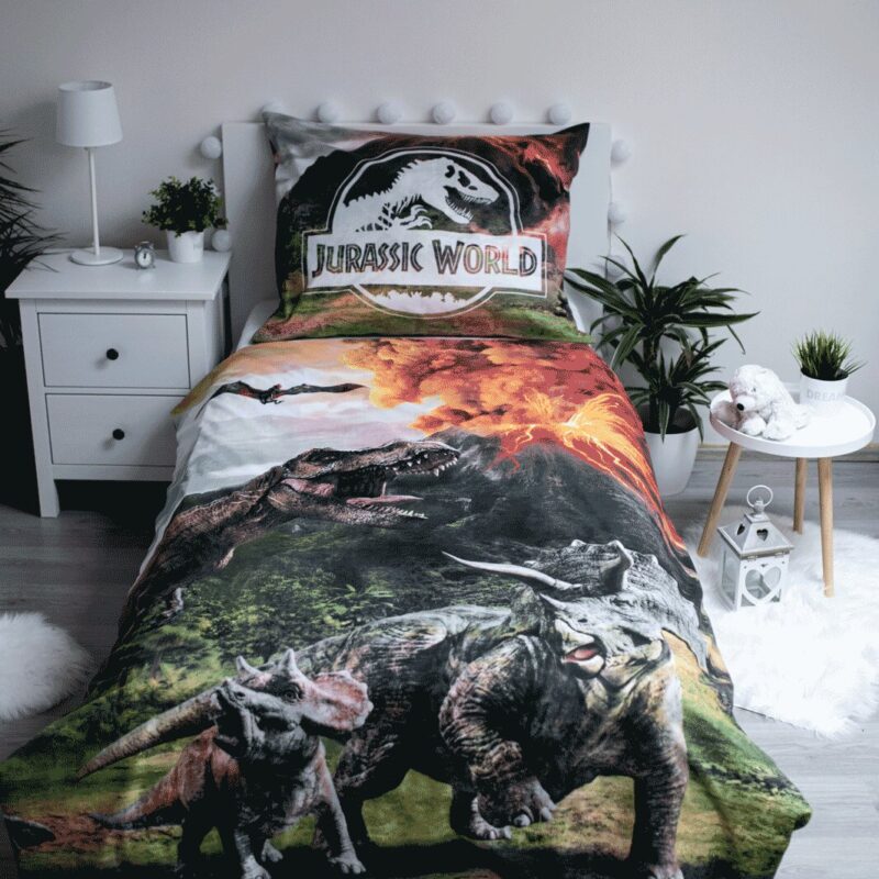 Beddengoed Eruption 140 x 200 cm Katoen 140 x 200 cm van Jurassic World, Multicolor