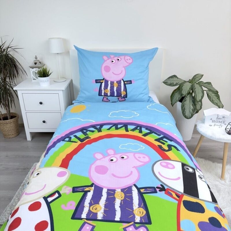 Beddengoed Busy Glow in the Dark 140 x 200 cm 140 x 200 cm van Peppa Pig, Paars