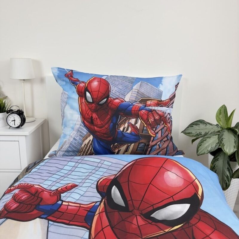 Beddengoed old school 140 x 200 cm van Spiderman, Multicolor