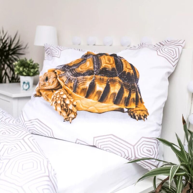 Beddengoed Schildpad 140 x 200 cm 140 x 200 cm van Animal Pictures, Wit