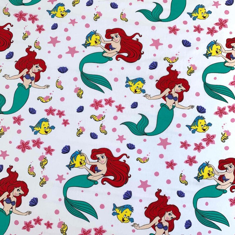 Hoeslaken Ariël 90 x 200 cm van Disney De Kleine Zeemeermin, Wit