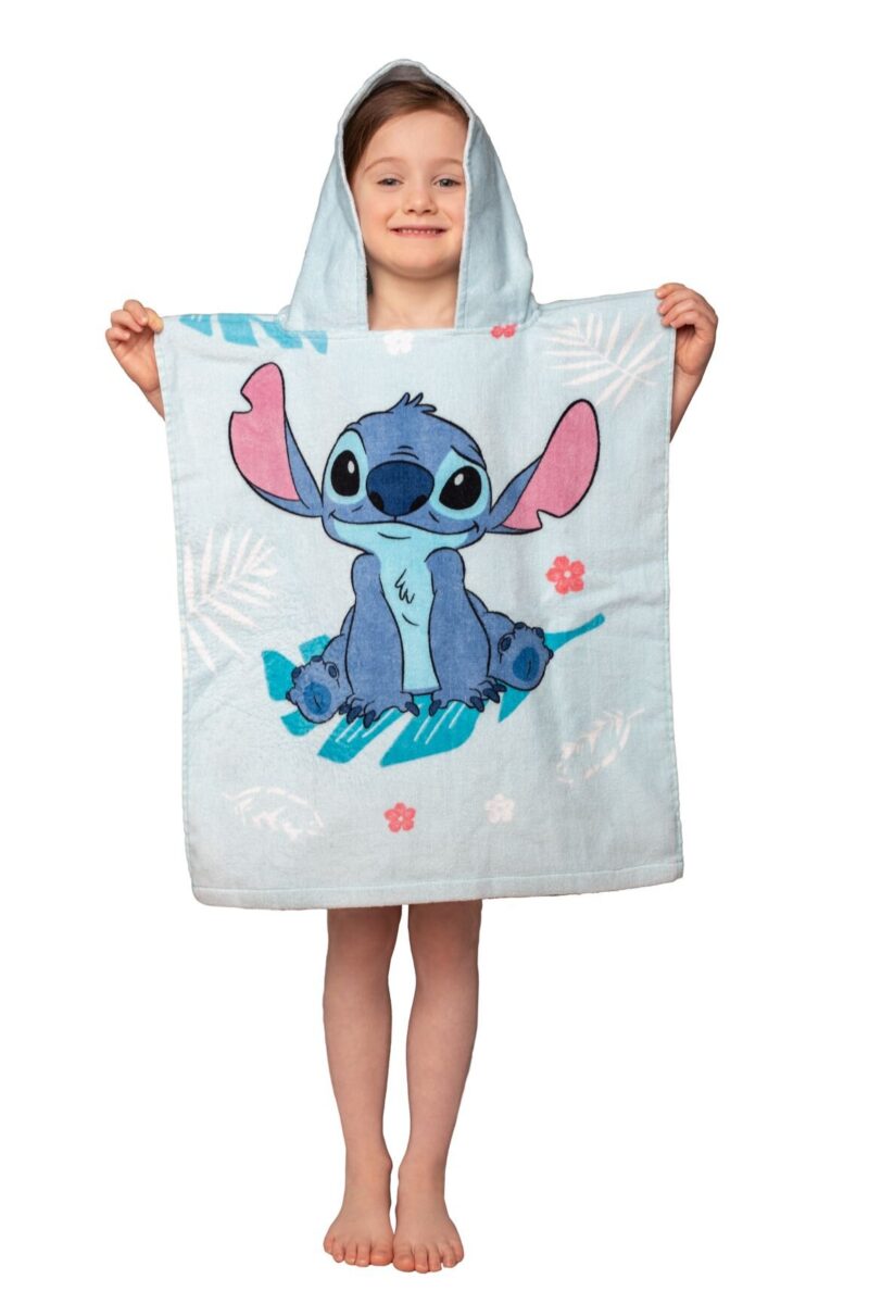 100% katoen poncho 50 x 115 cm blauw van Lilo en Stitch in 50 x 115 cm