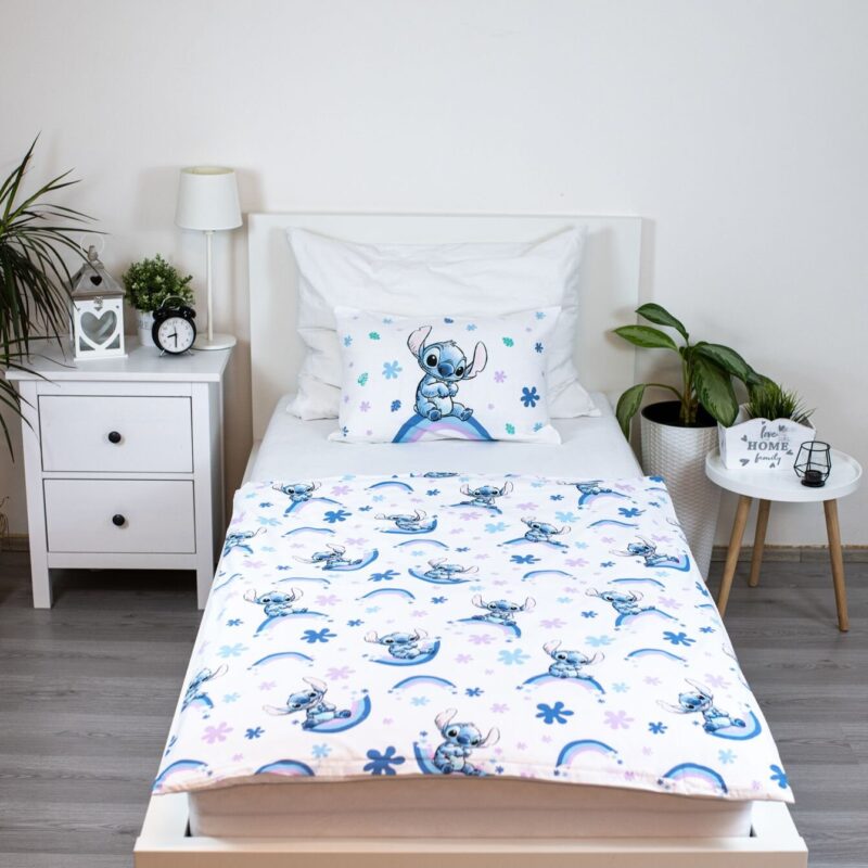 100% katoen dekbedset Regenboog van Lilo en Stitch in 100 x 135 cm