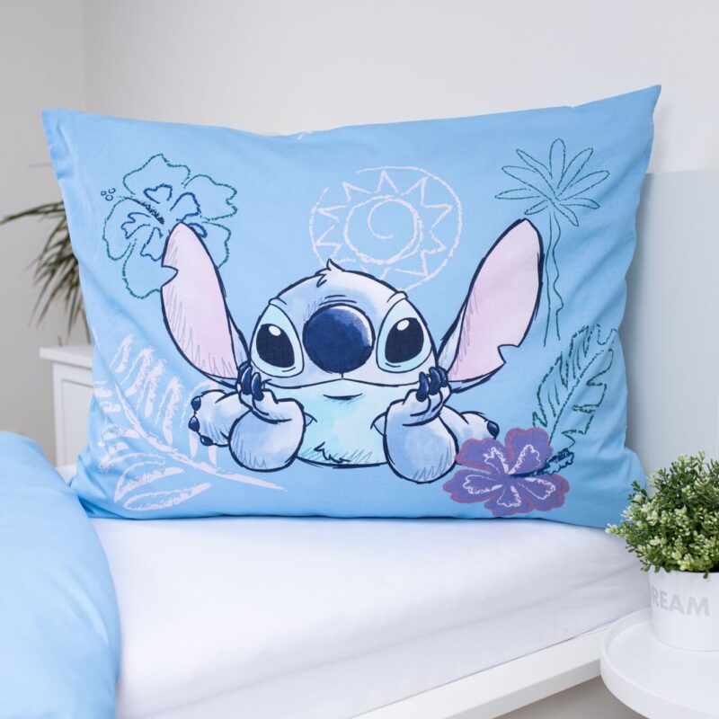 Wave 140 x 200 cm overtrek van Lilo en Stitch, 140 x 200 cm, kussensloop 70 x 90 cm - kussensloop 70 x 90 cm