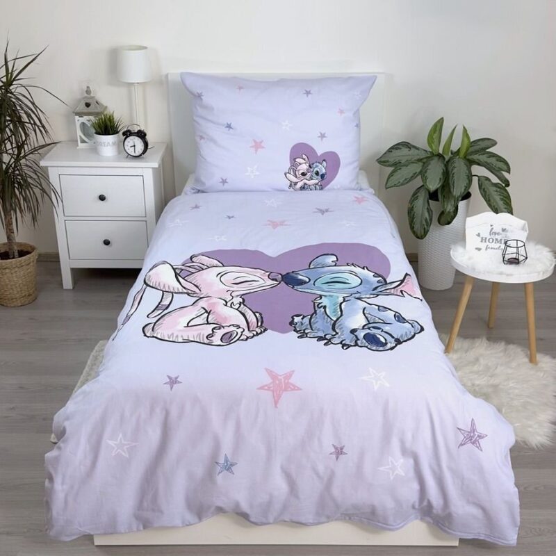 100% katoen dekbedset Heart 140 x 200 cm van Lilo en Stitch in 140 x 200 cm