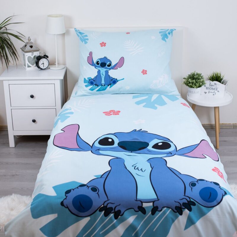 100% katoen dekbedset Blauw 140 x 200 cm van Lilo en Stitch in 140 x 200 cm