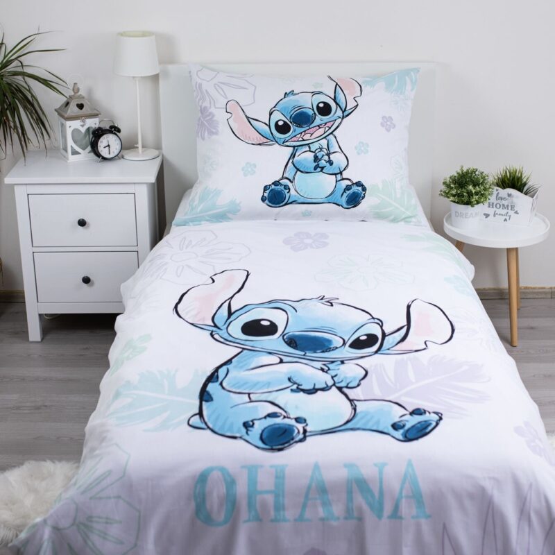 100% katoen dekbedset Ohana White 140 x 200 cm van Lilo en Stitch in 140 x 200 cm