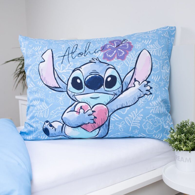 Lilo en Stitch dekbedovertrek Wave 140 x 200 cm - Blauw - 140 x 200 cm - 100% katoen - kussensloop 70 x 90 cm