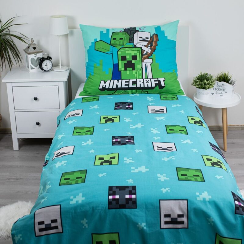 100% katoen dekbedset MOBS van Minecraft in 140 x 200 cm