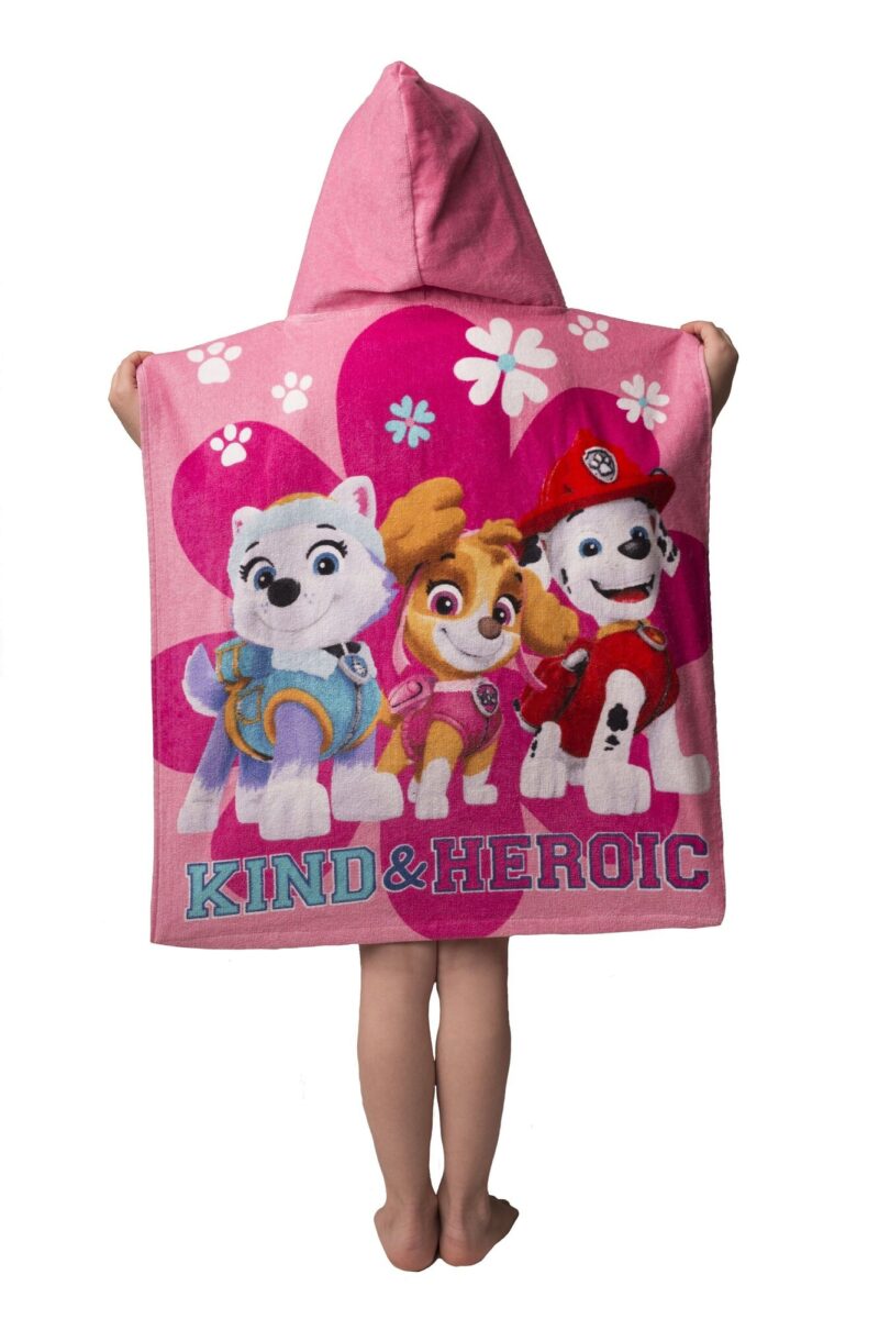 Poncho Kind & Heroic 50 x 115 cm 50 x 115 cm van Paw Patrol, Roze
