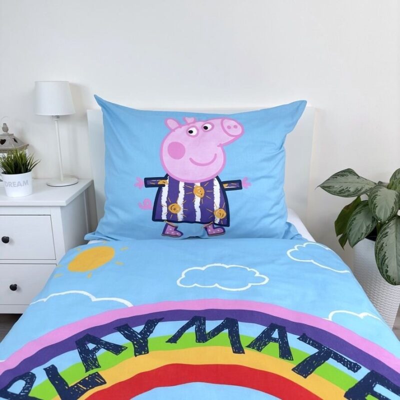 Peppa Pig dekbedovertrek 140 x 200 cm van 100% katoen, Busy Glow in the Dark 140 x 200 cm