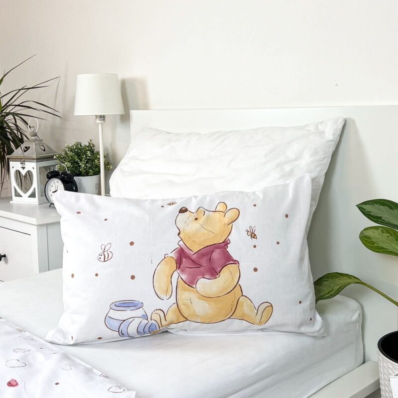 Wit overtrek van Disney Winnie The Pooh - 135 x 100 cm - Katoen