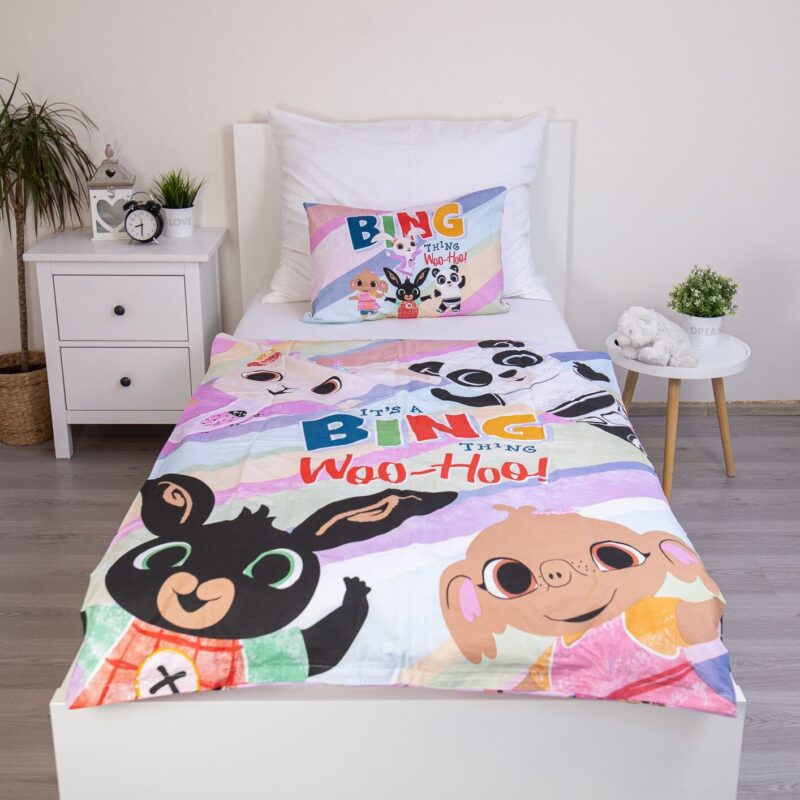 Woo hoo overtrek van Bing, 100 x 135 cm, kussensloop 40 x 60 cm