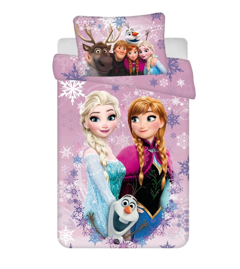 Snowflakes overtrek van Disney Frozen, 100 x 135 cm, kussensloop 70 x 90 cm