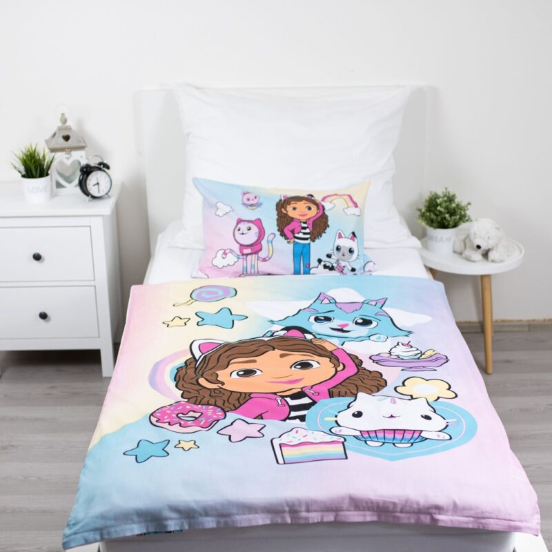 Sugar overtrek van Gabby's Dollhouse, 100 x 135 cm, kussensloop 40 x 60 cm