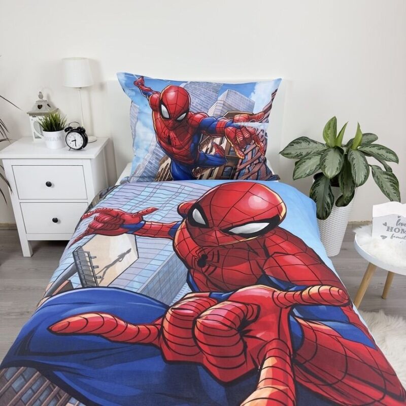 100% katoen dekbedset old school van Spiderman in 140 x 200 cm