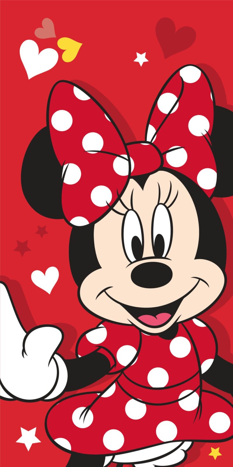 Rood 70 x 140 cm badlaken van Disney Minnie Mouse, 70 x 140 cm
