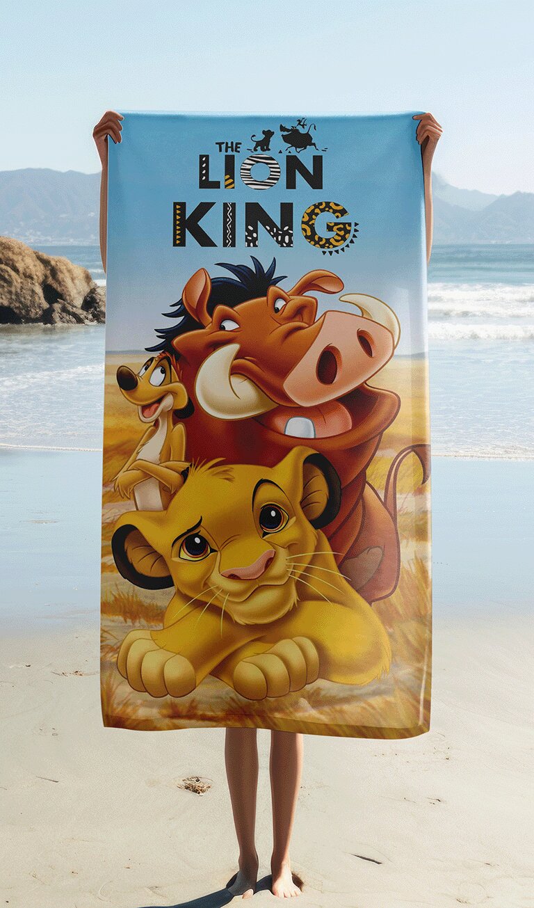 Timon en Pumba 70 x 140 cm badlaken van Disney The Lion King, 70 x 140 cm