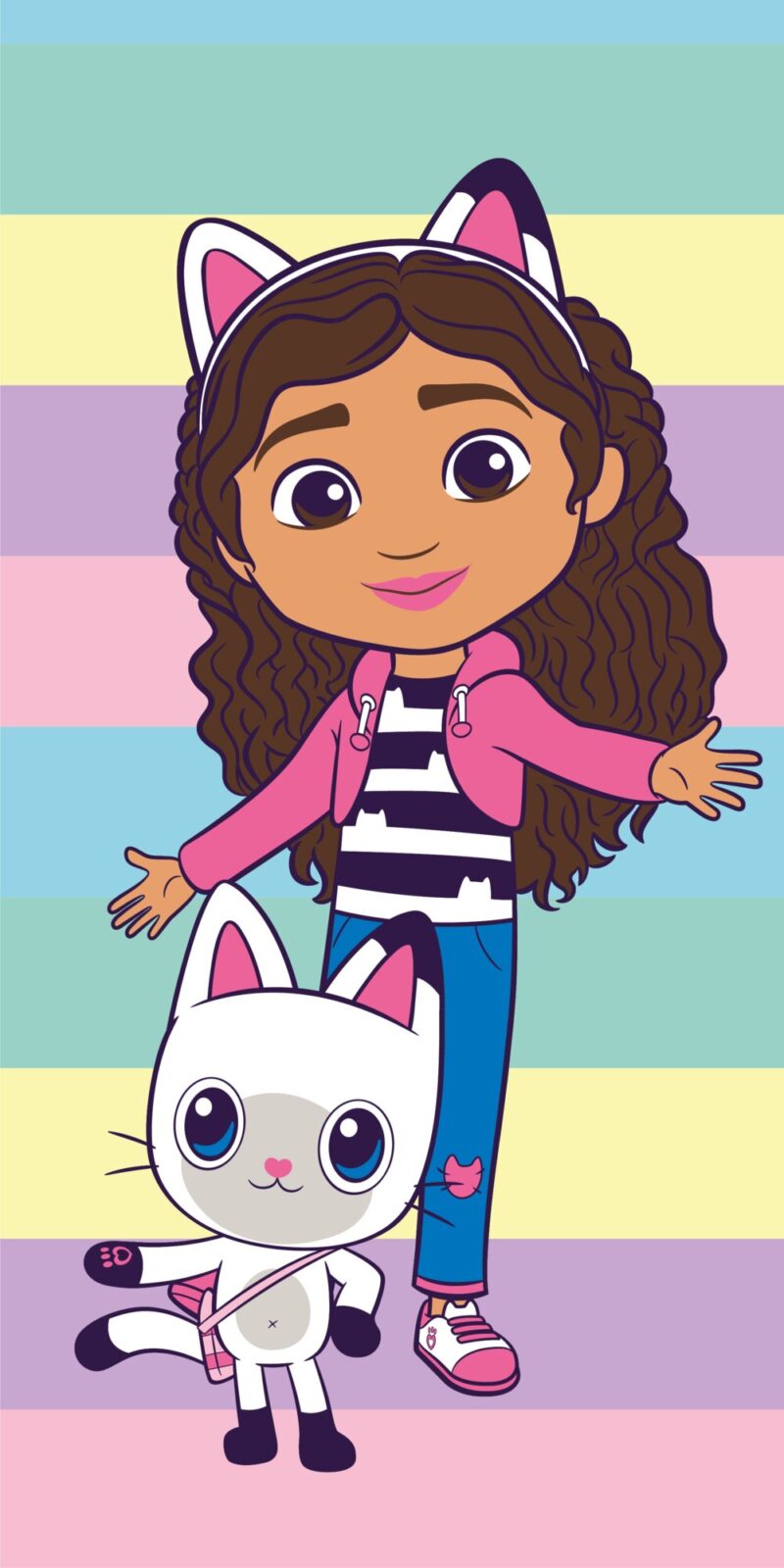 Colors 70 x 140 cm Katoen badlaken van Gabby's Dollhouse, 70 x 140 cm
