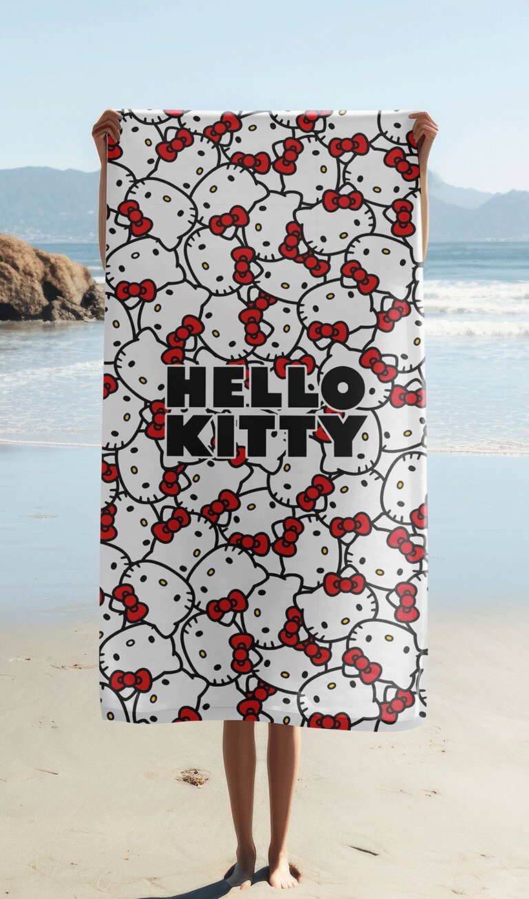 70 x 140 cm badlaken van Hello Kitty, 70 x 140 cm