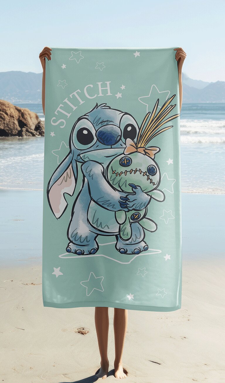 Buddie 70 x 140 cm Katoen badlaken van Lilo en Stitch, 70 x 140 cm