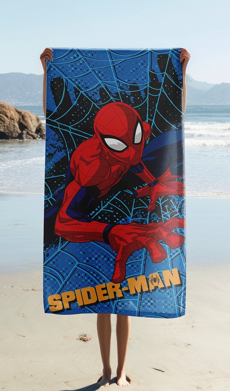 70 x 140 cm badhanddoek van Spiderman, 70 x 140 cm - Multicolor