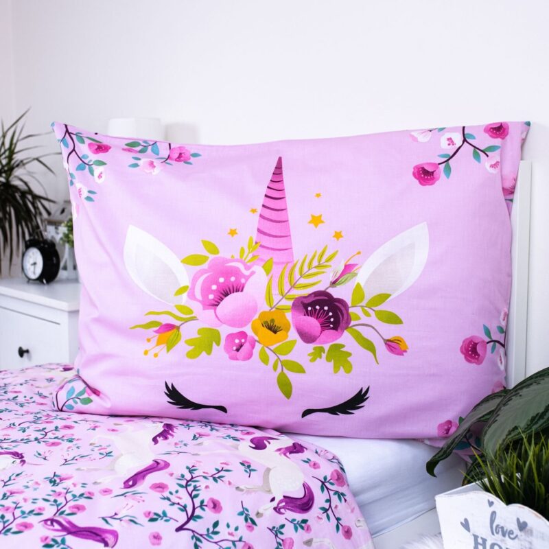 Unicorn dekbedovertrek 140 x 200 cm van 100% katoen, Flowers