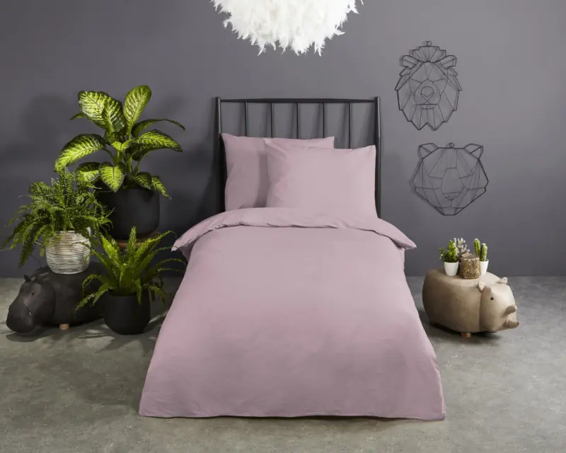 Overtrek van Good Morning, 120 x 150 cm, kussensloop 60 x 70 cm - Roze