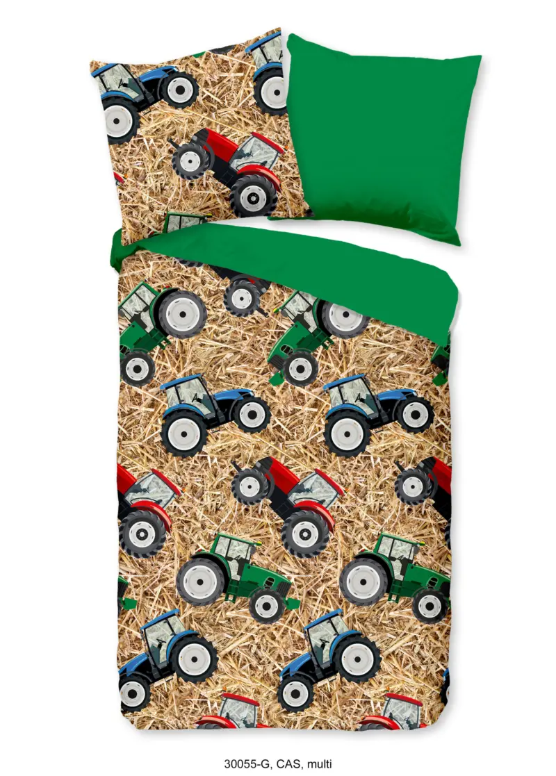 Good Morning dekbedovertrek tractor - Multicolor - 135 x 200 cm - 100% katoen