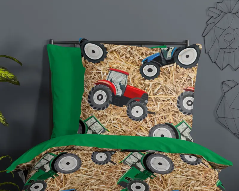 100% katoen dekbedset tractor van Good Morning in 135 x 200 cm