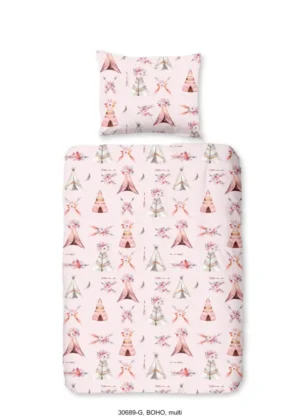 Good Morning dekbedovertrek tipi-tenten / boho - Multicolor - 120 x 150 cm - 100% katoen