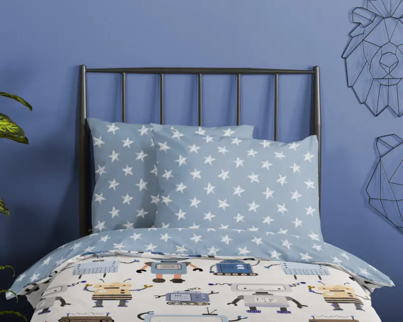 100% katoen dekbedset robots van Good Morning in 100 x 135 cm