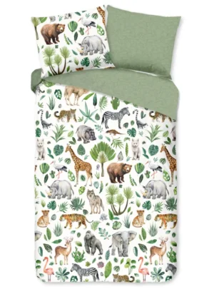 Good Morning dekbedovertrek Afrikaanse dieren / big five - Multicolor - 120 x 150 cm - 100% katoen