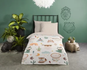 Good Morning dekbedovertrek tipi-tenten / boho - Zand - 100 x 135 cm - 100% katoen