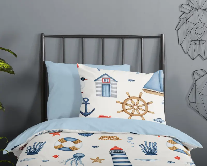100% katoen dekbedset maritiem van Good Morning in 100 x 135 cm