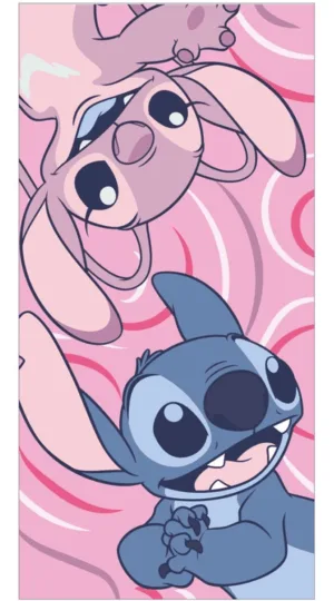 Lilo en Stitch strandlaken roze 70 x 140 cm Polyester - Roze - 70 x 140 cm - 100% Polyester
