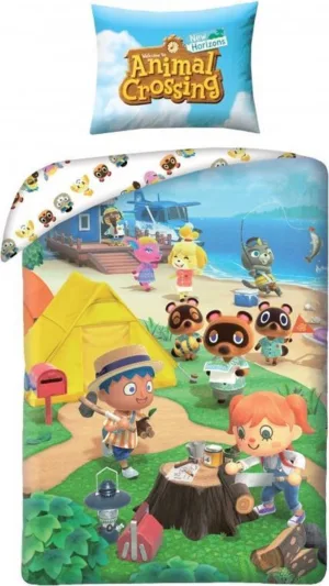 Animal Crossing dekbedovertrek 140 x 200 cm - Multicolor - 140 x 200 cm - 100% katoen